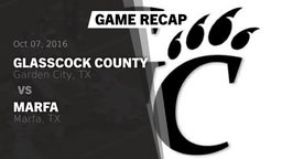 Recap: Glasscock County  vs. Marfa  2016