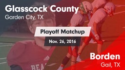 Matchup: Glasscock County vs. Borden  2016