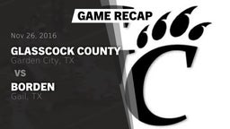Recap: Glasscock County  vs. Borden  2016