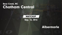 Matchup: Chatham Central vs. Albermarle 2016