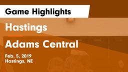 Hastings  vs Adams Central  Game Highlights - Feb. 5, 2019