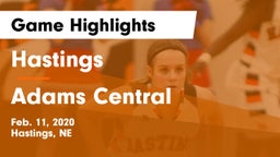 Hastings  vs Adams Central  Game Highlights - Feb. 11, 2020