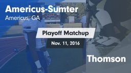 Matchup: Americus-Sumter vs. Thomson 2016