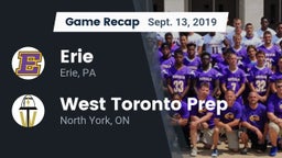 Recap: Erie  vs. West Toronto Prep 2019