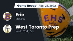 Recap: Erie  vs. West Toronto Prep 2022