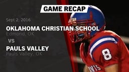 Recap: Oklahoma Christian School vs. Pauls Valley  2016
