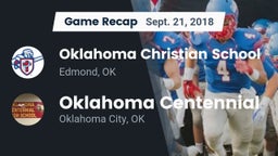 Recap: Oklahoma Christian School vs. Oklahoma Centennial  2018