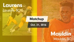 Matchup: Laurens vs. Mauldin  2016