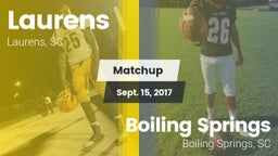 Matchup: Laurens vs. Boiling Springs 2017