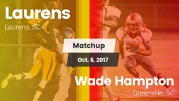 Matchup: Laurens vs. Wade Hampton  2017