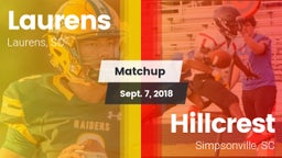 Matchup: Laurens vs. Hillcrest  2018