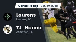 Recap: Laurens  vs. T.L. Hanna  2018