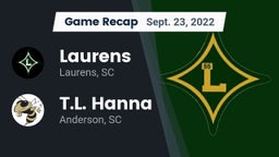 Recap: Laurens  vs. T.L. Hanna  2022