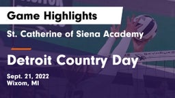 St. Catherine of Siena Academy  vs Detroit Country Day  Game Highlights - Sept. 21, 2022