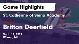 St. Catherine of Siena Academy  vs Britton Deerfield Game Highlights - Sept. 17, 2022