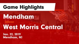 Mendham  vs West Morris Central  Game Highlights - Jan. 22, 2019