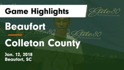 Beaufort  vs Colleton County  Game Highlights - Jan. 12, 2018