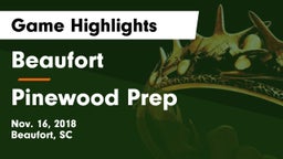 Beaufort  vs Pinewood Prep  Game Highlights - Nov. 16, 2018