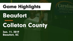 Beaufort  vs Colleton County  Game Highlights - Jan. 11, 2019