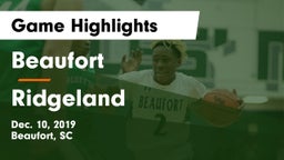Beaufort  vs Ridgeland Game Highlights - Dec. 10, 2019