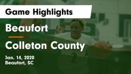 Beaufort  vs Colleton County  Game Highlights - Jan. 14, 2020