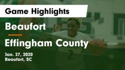 Beaufort  vs Effingham County Game Highlights - Jan. 27, 2020