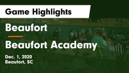 Beaufort  vs Beaufort Academy Game Highlights - Dec. 1, 2020