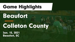 Beaufort  vs Colleton County  Game Highlights - Jan. 15, 2021