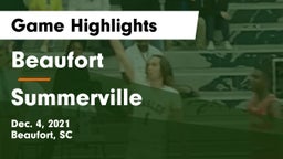 Beaufort  vs Summerville  Game Highlights - Dec. 4, 2021