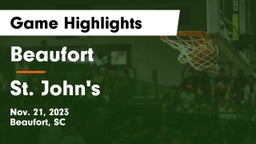 Beaufort  vs St. John's Game Highlights - Nov. 21, 2023