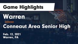Warren  vs Conneaut Area Senior High Game Highlights - Feb. 12, 2021
