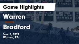 Warren  vs Bradford  Game Highlights - Jan. 3, 2024