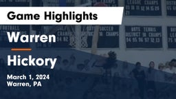 Warren  vs Hickory  Game Highlights - March 1, 2024