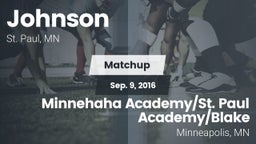 Matchup: Johnson vs. Minnehaha Academy/St. Paul Academy/Blake  2016