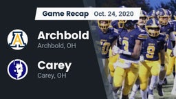 Recap: Archbold  vs. Carey  2020