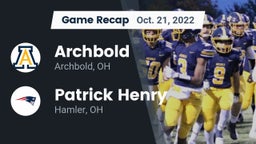 Recap: Archbold  vs. Patrick Henry  2022