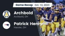 Recap: Archbold  vs. Patrick Henry  2023