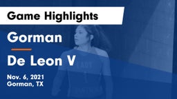 Gorman  vs De Leon V Game Highlights - Nov. 6, 2021