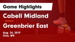 Cabell Midland  vs Greenbrier East  Game Highlights - Aug. 24, 2019