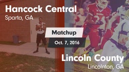 Matchup: Hancock Central vs. Lincoln County  2016