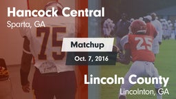 Matchup: Hancock Central vs. Lincoln County  2016