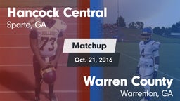 Matchup: Hancock Central vs. Warren County  2016
