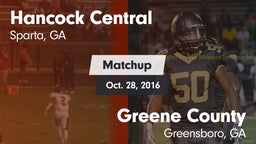 Matchup: Hancock Central vs. Greene County  2016