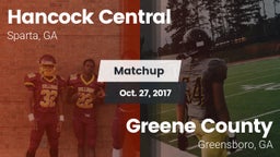 Matchup: Hancock Central vs. Greene County  2017