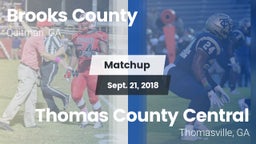 Matchup: Brooks County vs. Thomas County Central  2018