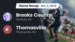 Recap: Brooks County  vs. Thomasville  2018
