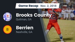 Recap: Brooks County  vs. Berrien  2018