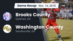 Recap: Brooks County  vs. Washington County  2018
