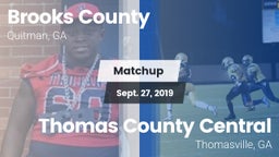 Matchup: Brooks County vs. Thomas County Central  2019