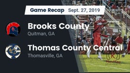 Recap: Brooks County  vs. Thomas County Central  2019